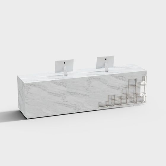 Stunning Marble Office Desk 3D model