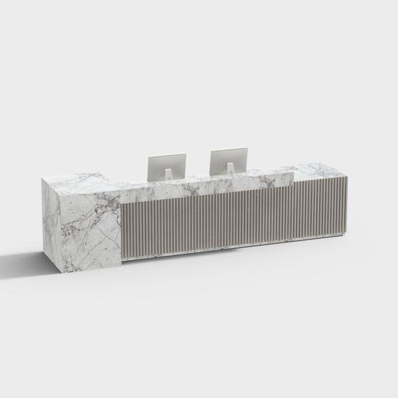 Sleek Minimalist Reception Desk 3D model