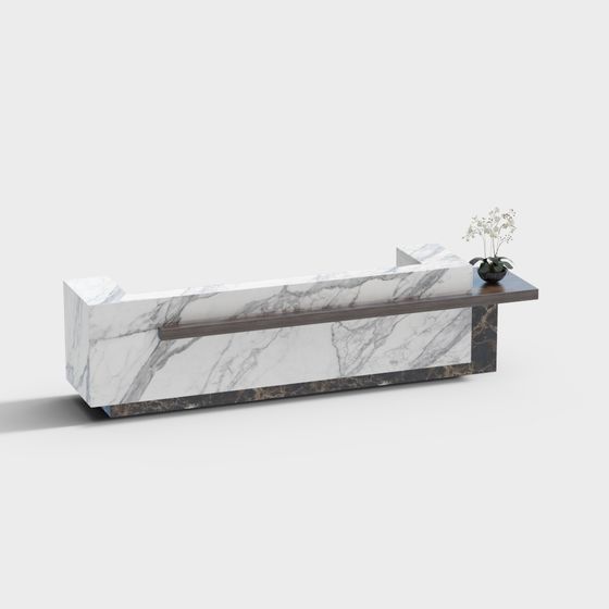 Stunning Marble Reception Desk 3D model for Modern Spaces