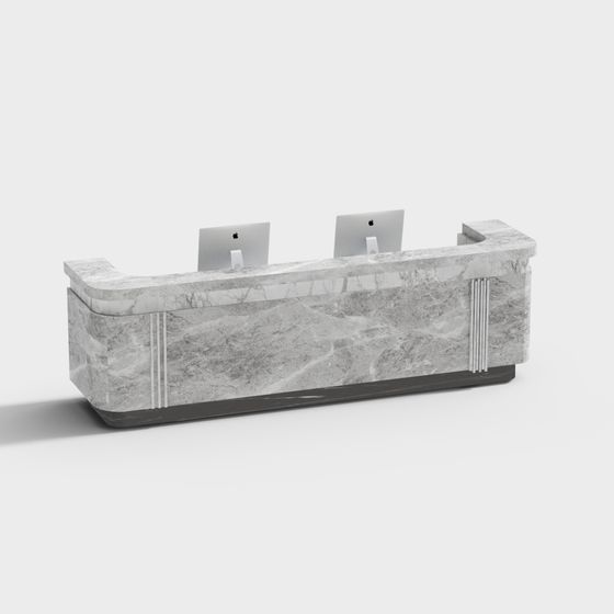 Elegant Marble Reception Desk 3D model