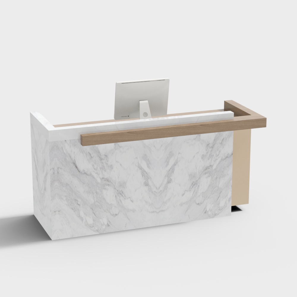 Modern Minimalist Reception Desk 3D model