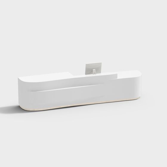 Streamlined Reception Desk 3D Model