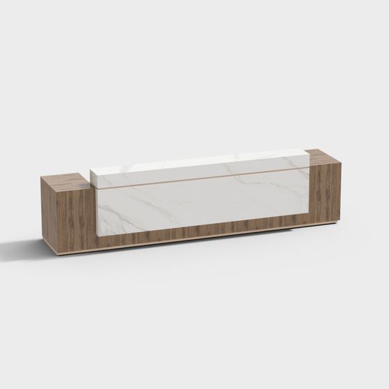 Elegant Low-Poly Reception Desk 3D model