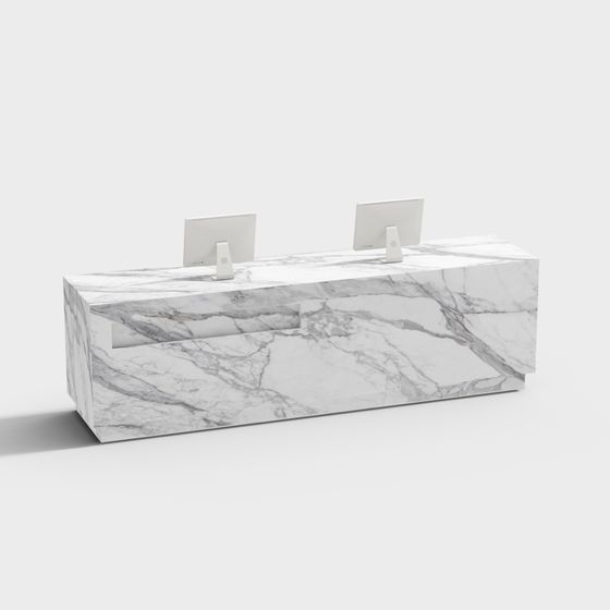 Elegant Marble Office Desk 3D model