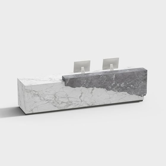 Elegant Marble Reception Desk 3D model