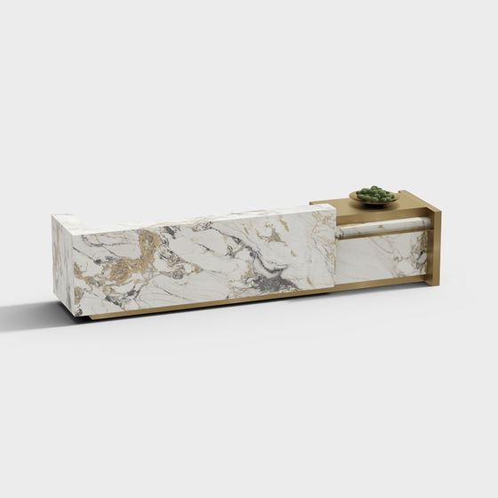 Elegant Marble TV Cabinet 3D model