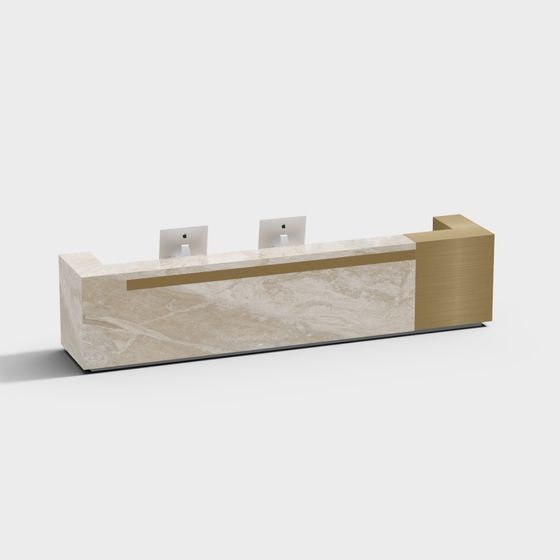 Elegant Reception Desk 3D model for Modern Spaces