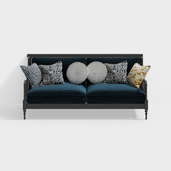 Elegant Living Room Couch 3D model