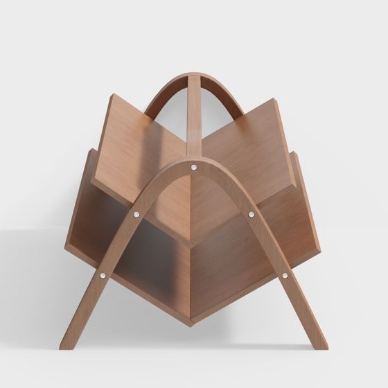 Wooden Geometric Shelf 3D model