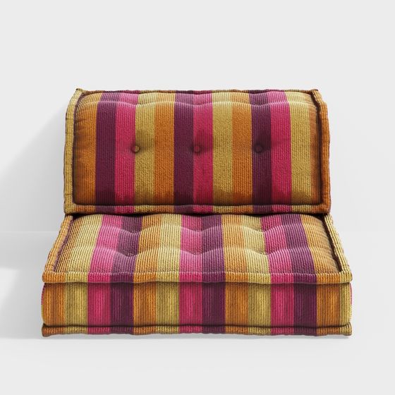 Colorful Striped Sofa Chair 3D model