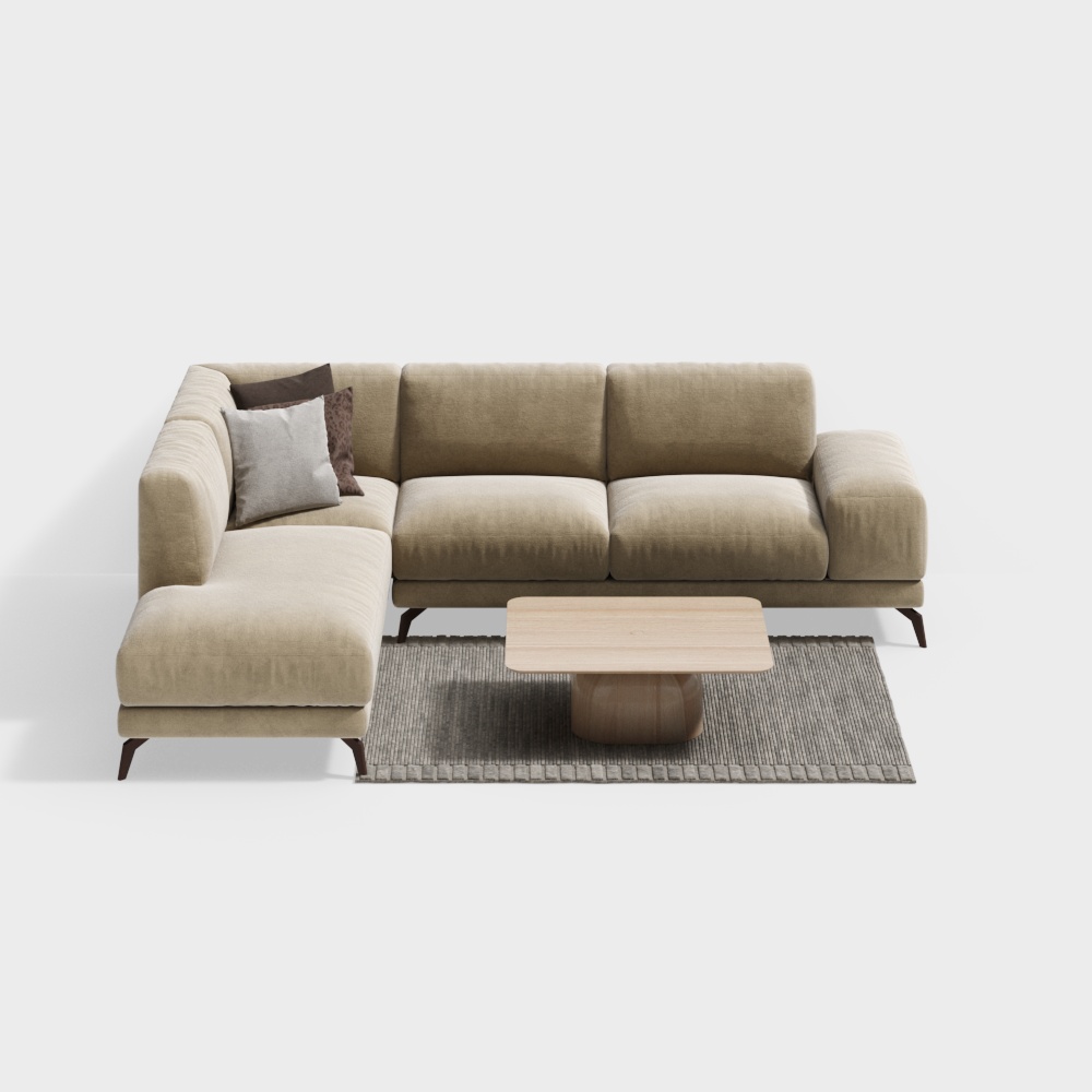 Sofá de Tela/Cuero Contemporáneo