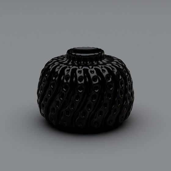 Black Sea Urchin Vase 3D model