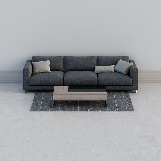 Low Poly Modern Sofa 3D model