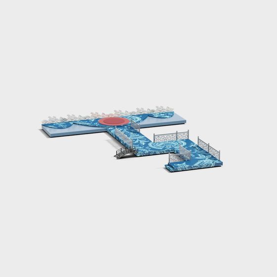Blue Garden Bridge 3D model