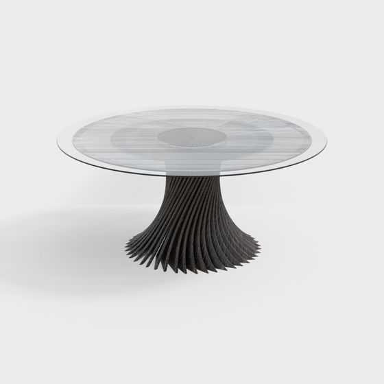 Spiral Glass Table 3D model with Unique Charm