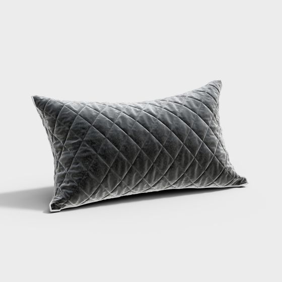 Quilted Velvet Pillow 3D model
