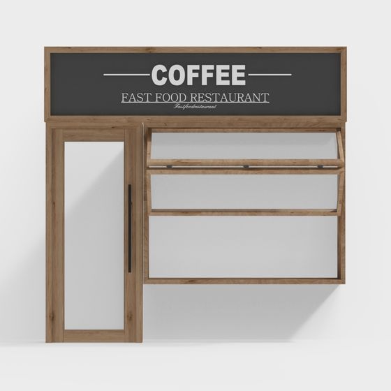 Vintage Coffee Shop Signage 3D model