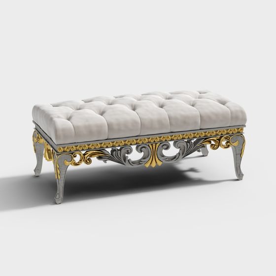 Royal Bench Low-Poly 3D model