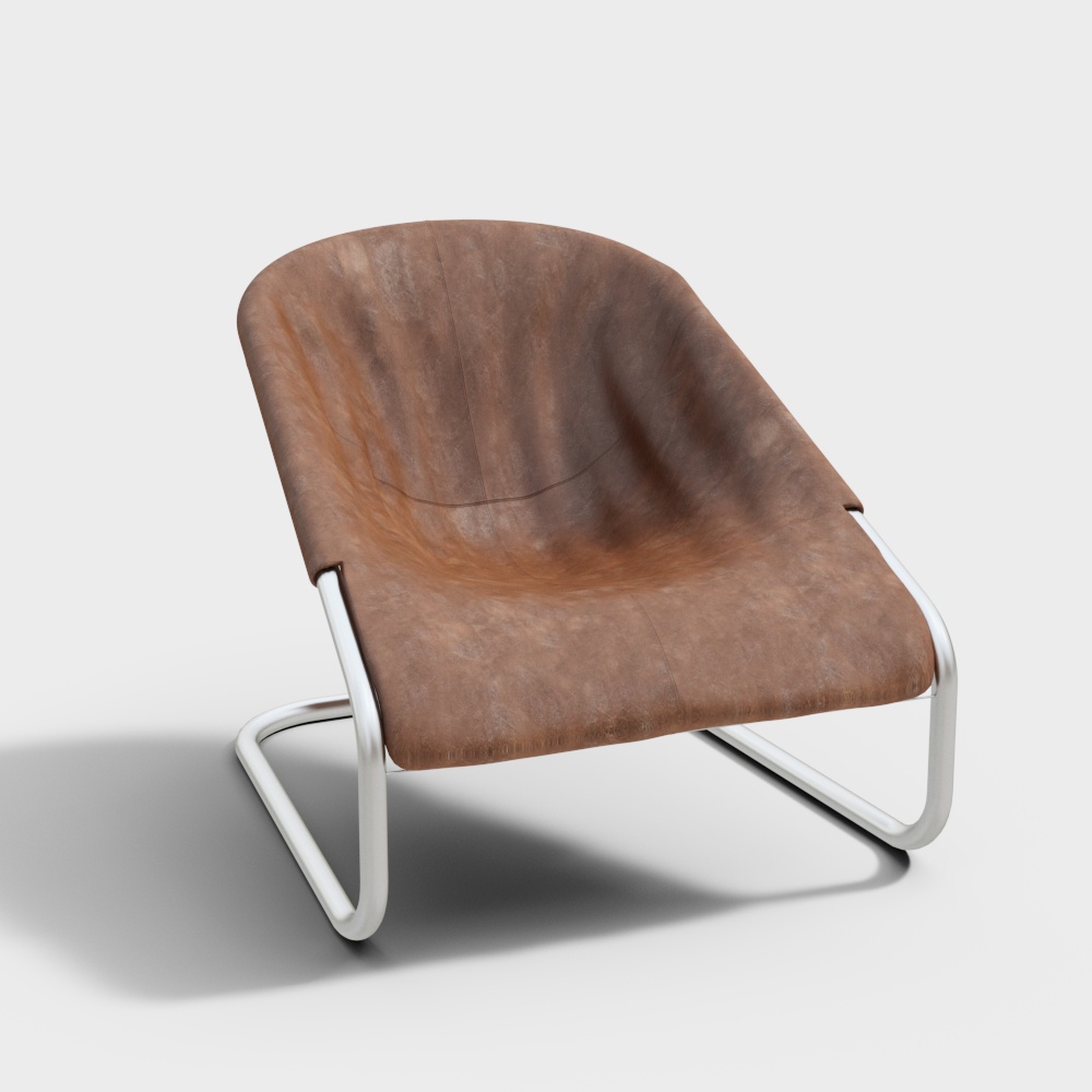 Elegant Low-Polygon Armchair 3D Model – Retro Modern Design