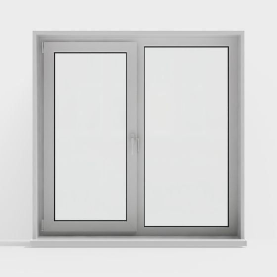 Elegant Double Open Window 3D model