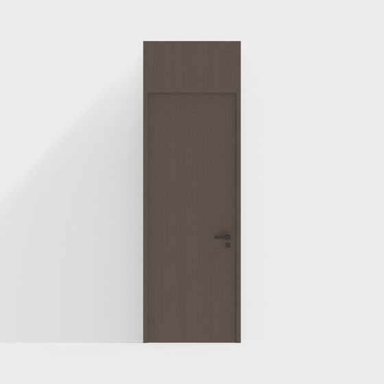 Elegant Low-Poly Wooden Door 3D model
