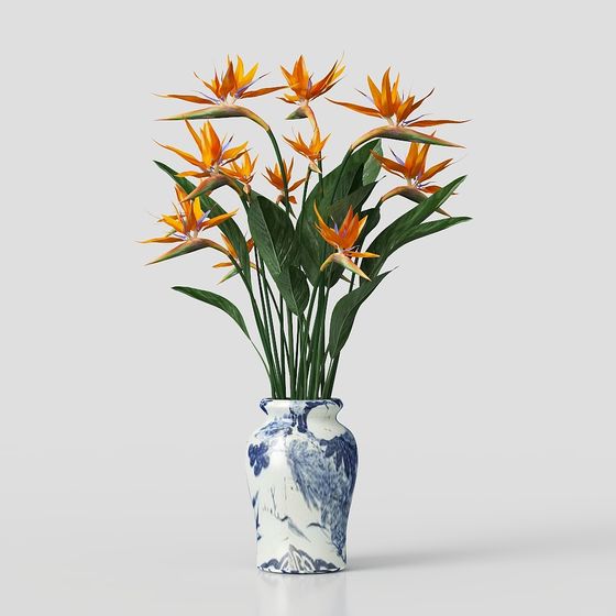 Bird Paradise Bouquet 3D Model for Creative Use