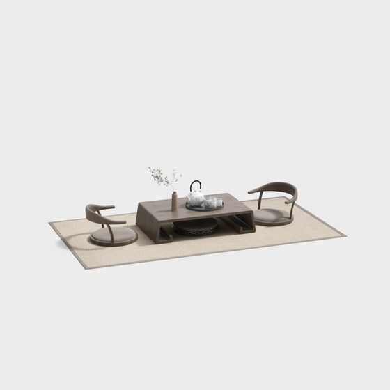 Zen-Inspired Minimalist 3D model for Tranquil Interiors