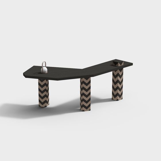 Unique Zigzag Table 3D model for Modern Interiors