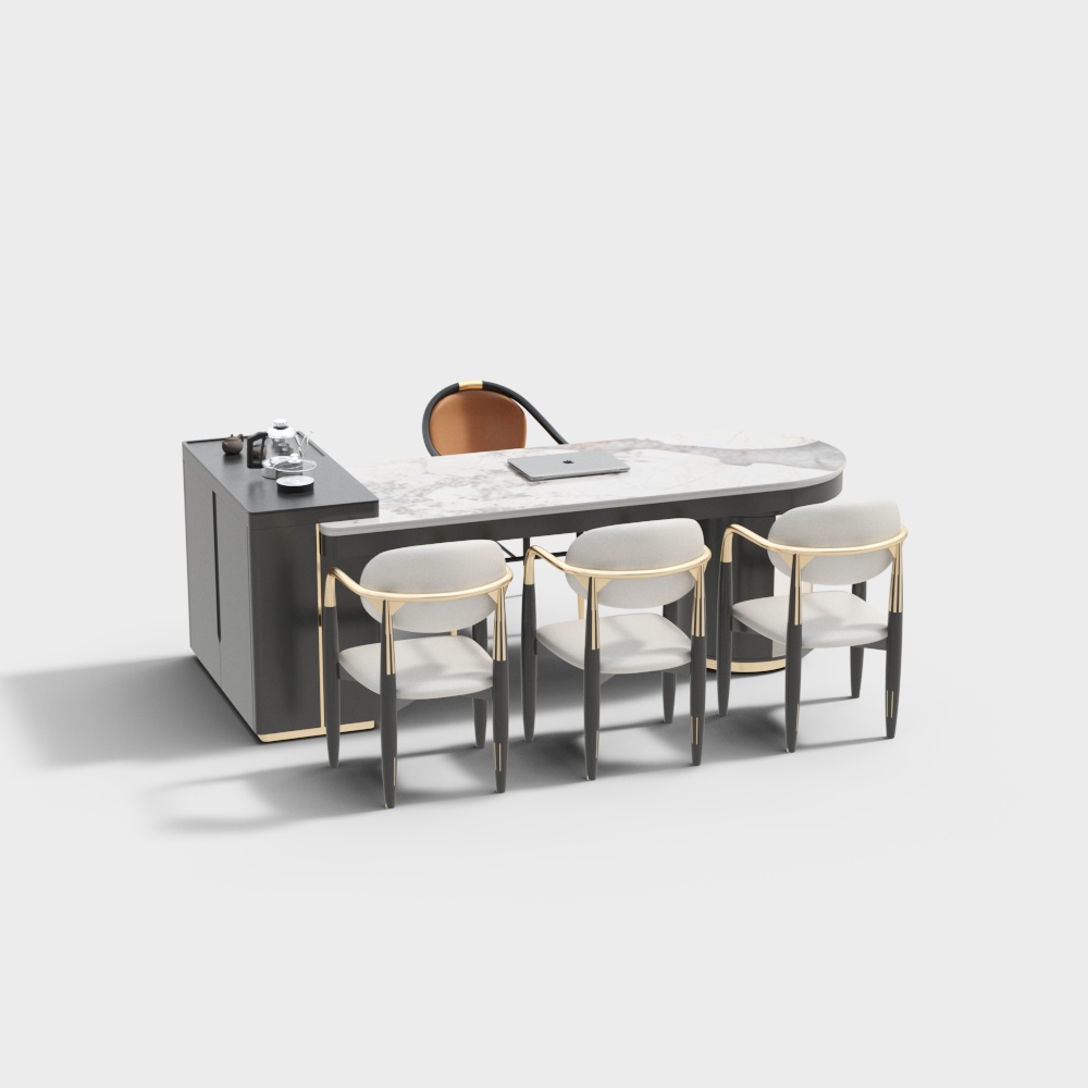 modern tea table and chair combination