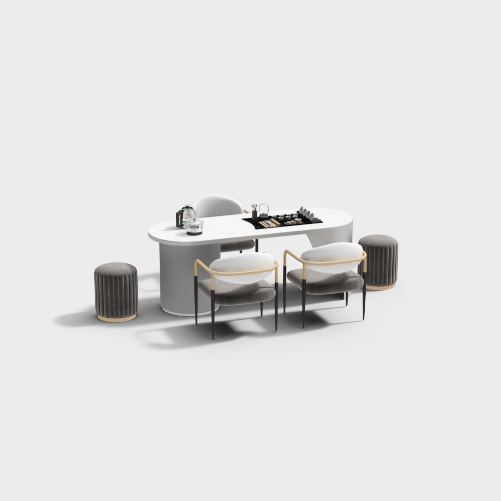 modern tea table and chair combination