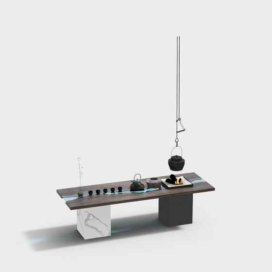 Zen-Inspired Tea Table 3D model
