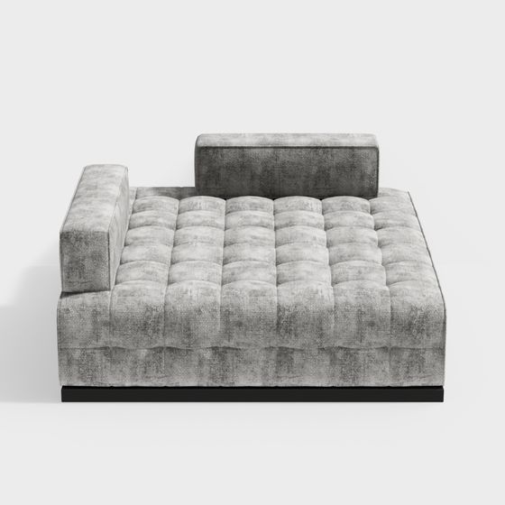 Stylish Gray Low Polygon Sofa 3D model