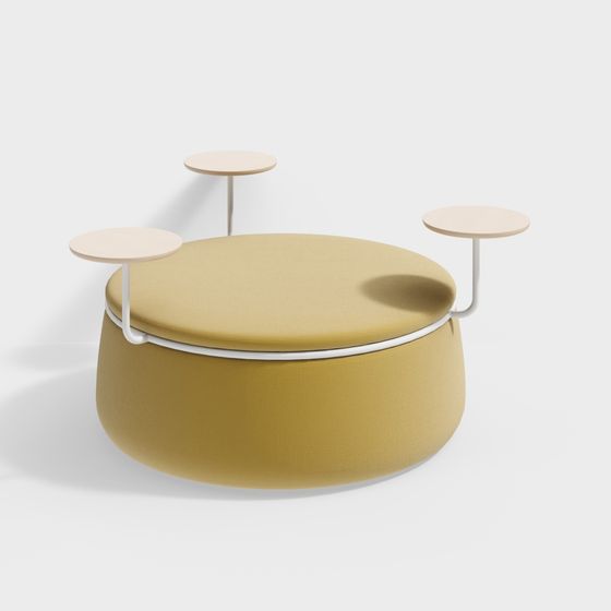 Rounded Sofa Side Table Set 3D model