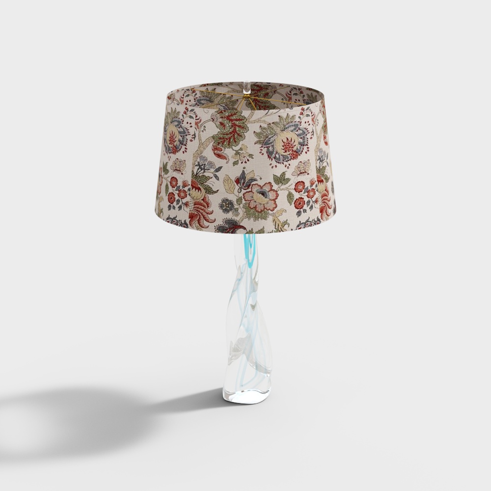 Floral Symphony Lamp 3D Model – Floral Glass Design