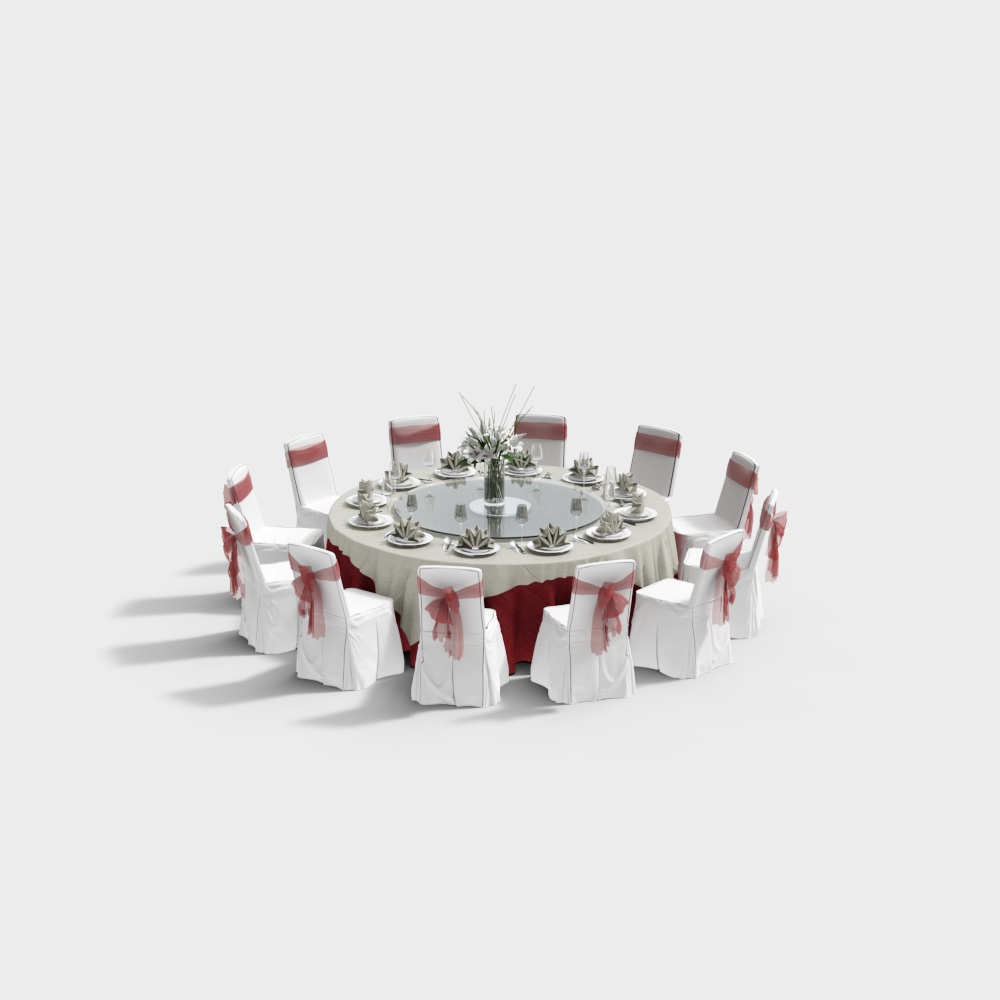 โต๊ะและเก้าอี้งานแต่งงานจีนในร่ม