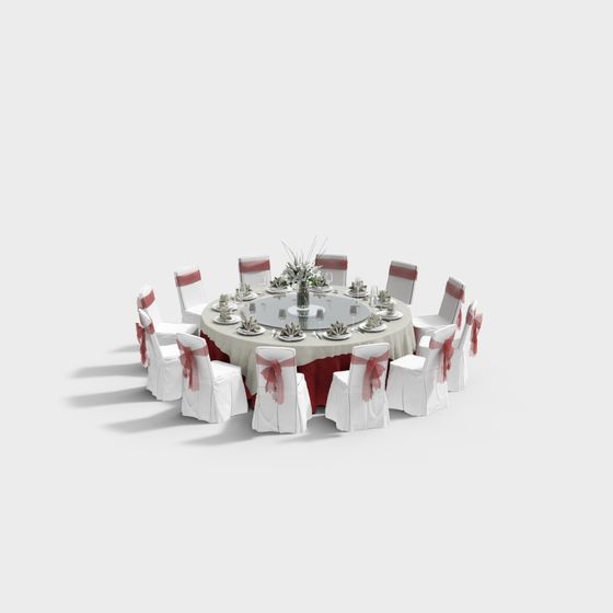 โต๊ะและเก้าอี้งานแต่งงานจีนในร่ม