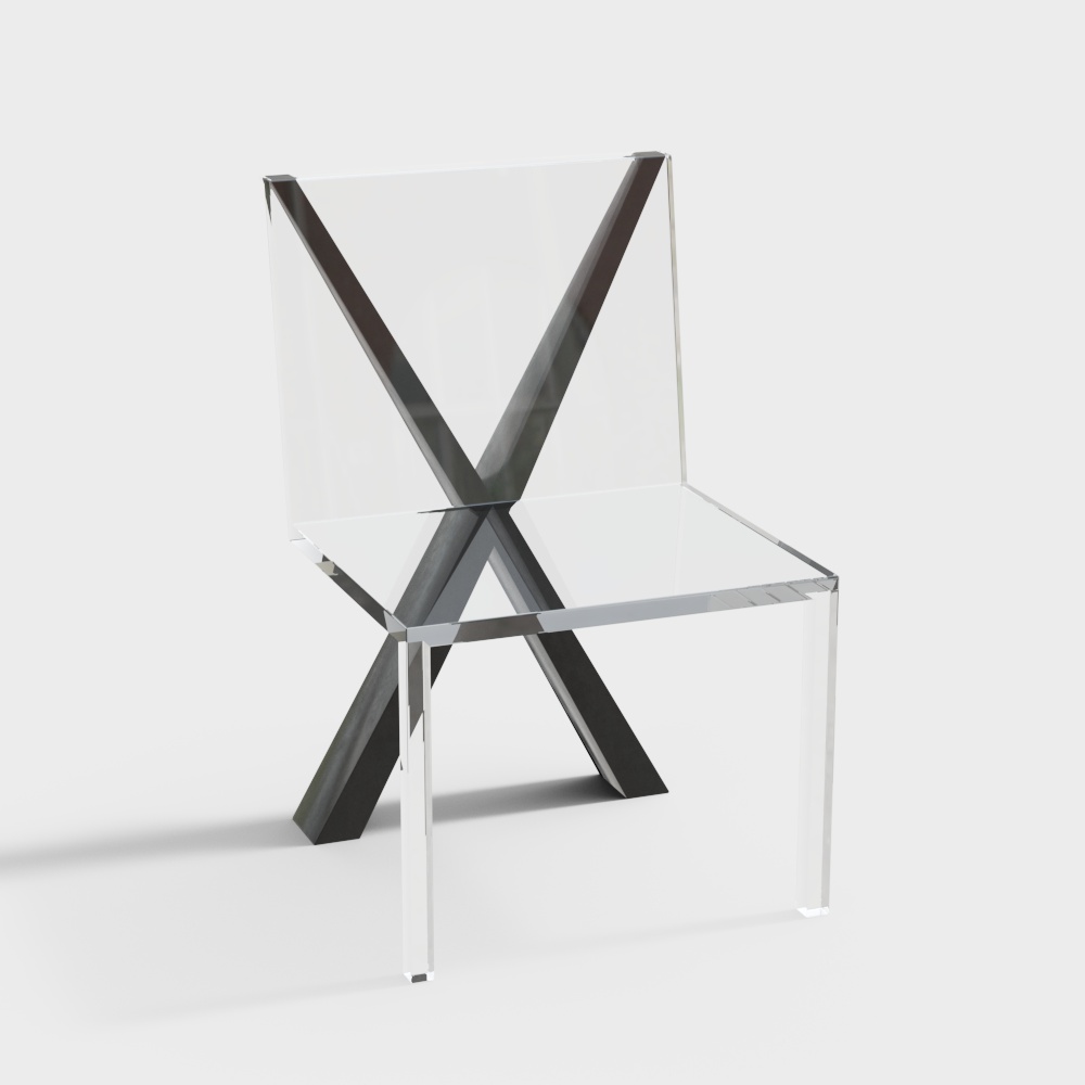 Transparent X Chair 3D model