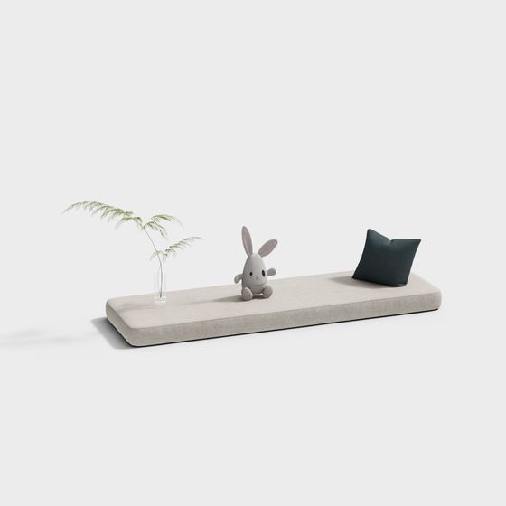 Modern Bay Window Mat 3D Model in Green