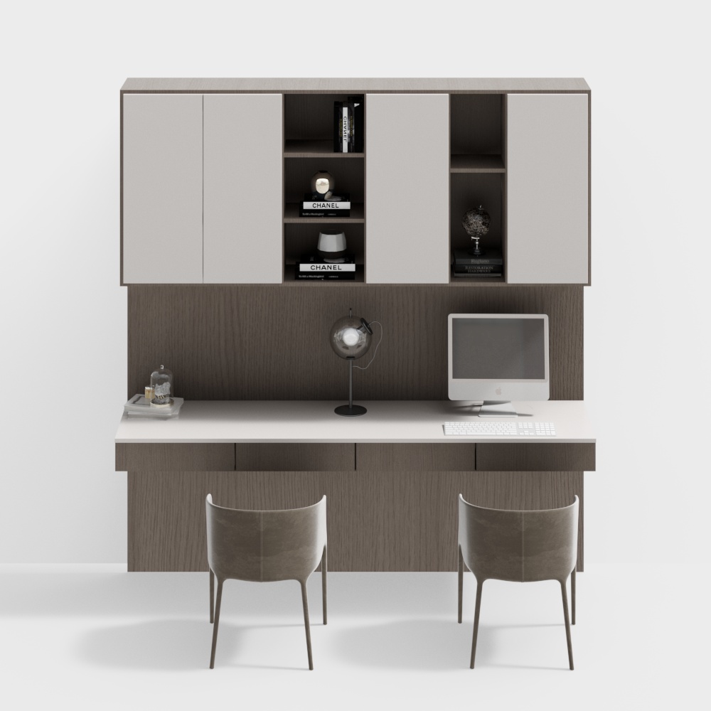 Bàn làm việc đôi đơn giản hiện đại