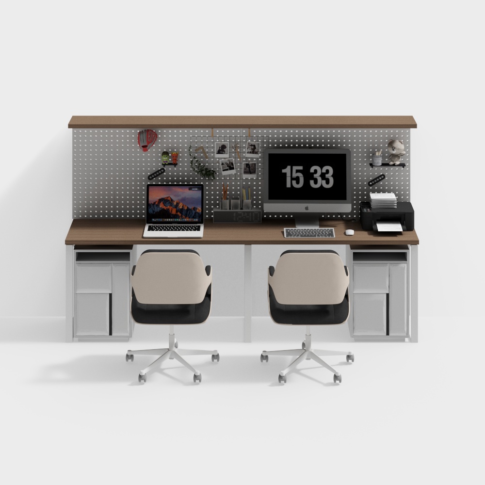 Modern simple double desk