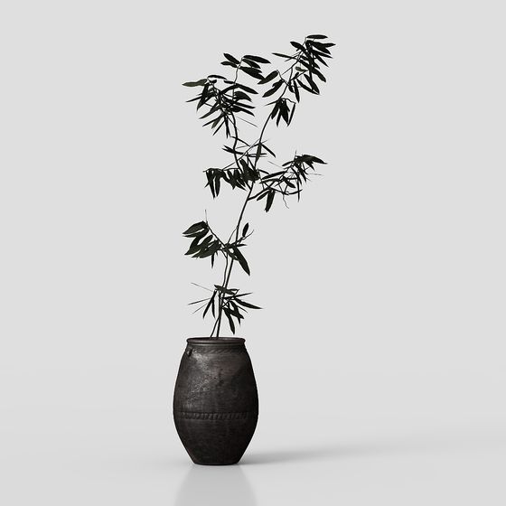 Low Polygon Bamboo Plant 3D model