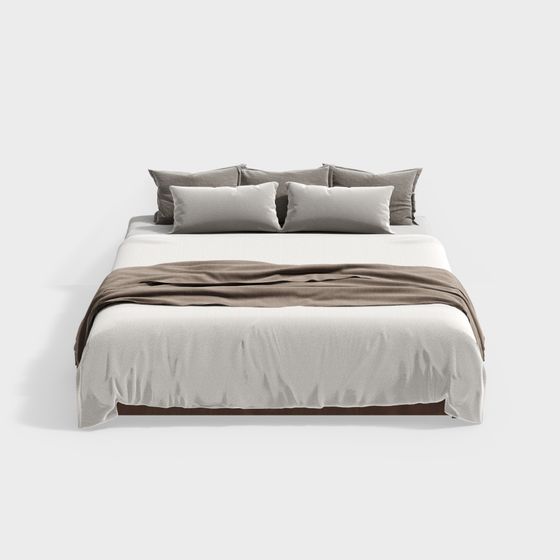 Elegant 3D Model Bed with Low Poly Design