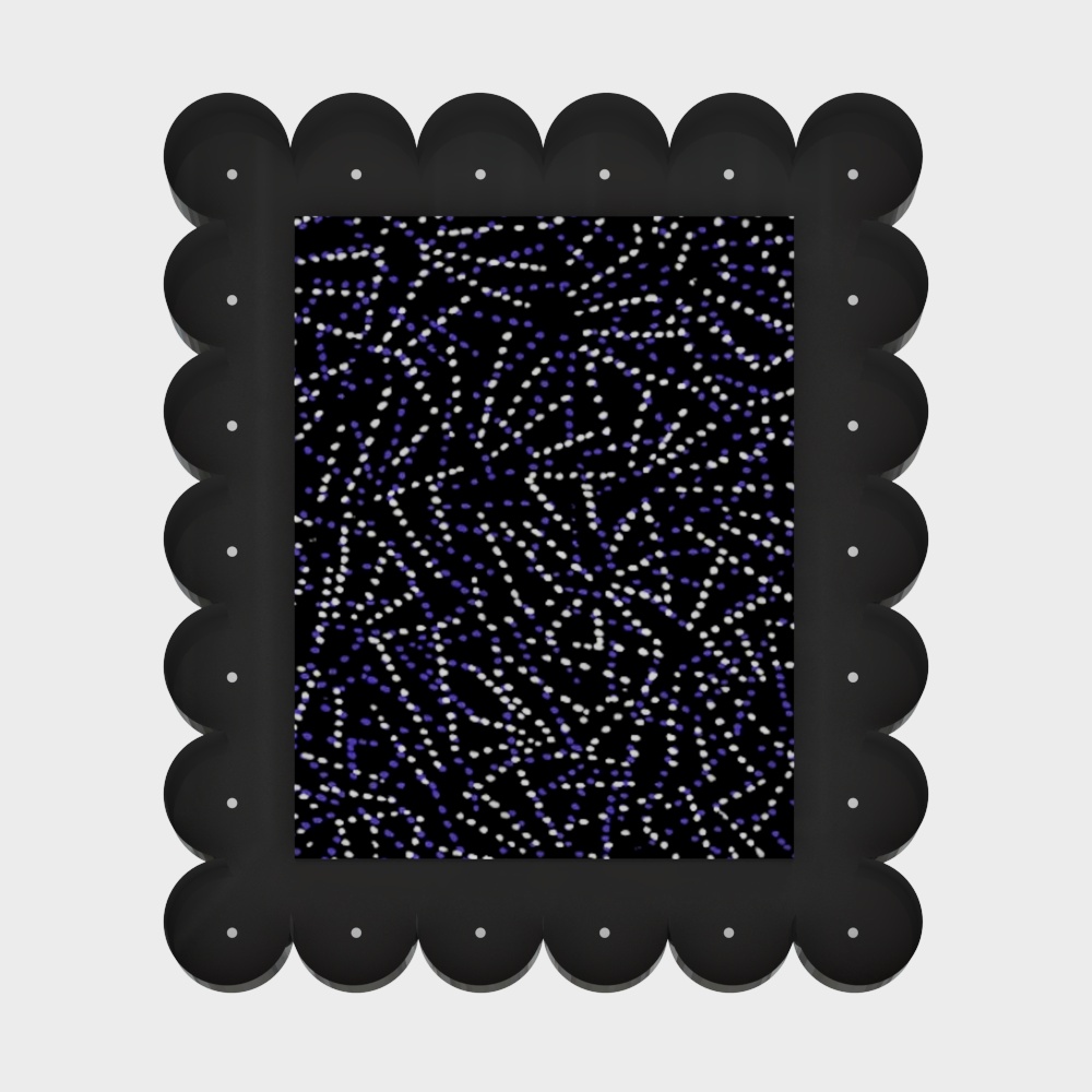 Scallop Edge Frame Low Poly Model – Art Deco Style