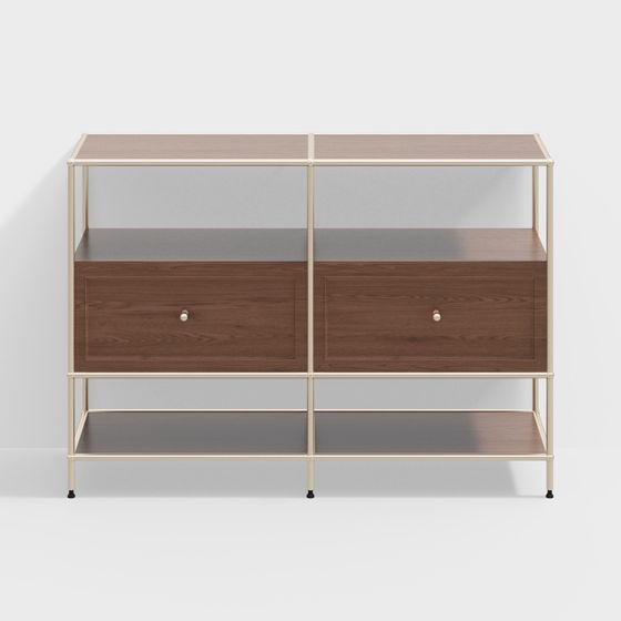 Medieval Style Side Cabinet in Brown