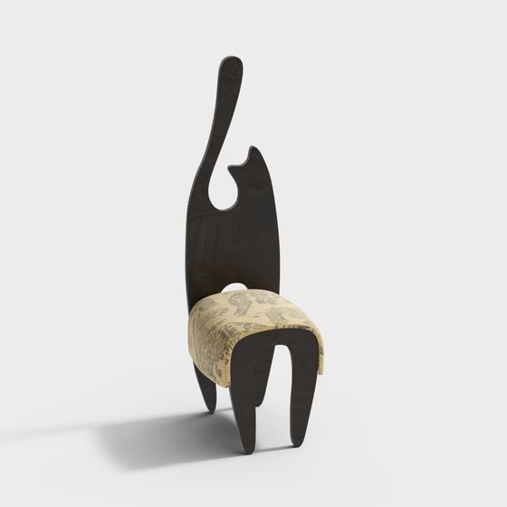 Charming Cat-Shaped Chair 3D model