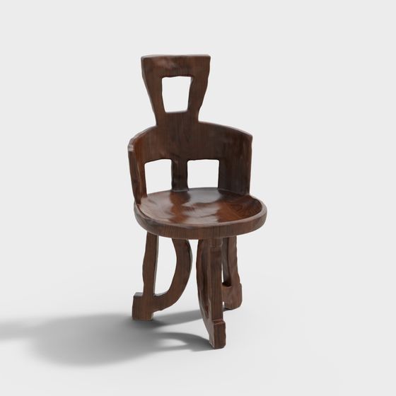 Vintage Wooden Chair 3D model