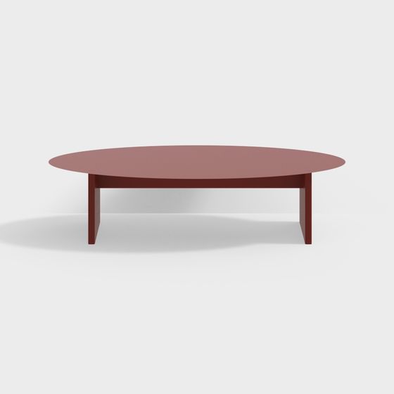 Elegant Oval Coffee Table 3D model for Modern Interiors