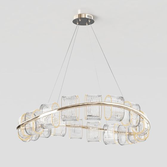 Elegant Low-Poly Chandelier 3D model for Modern Spaces
