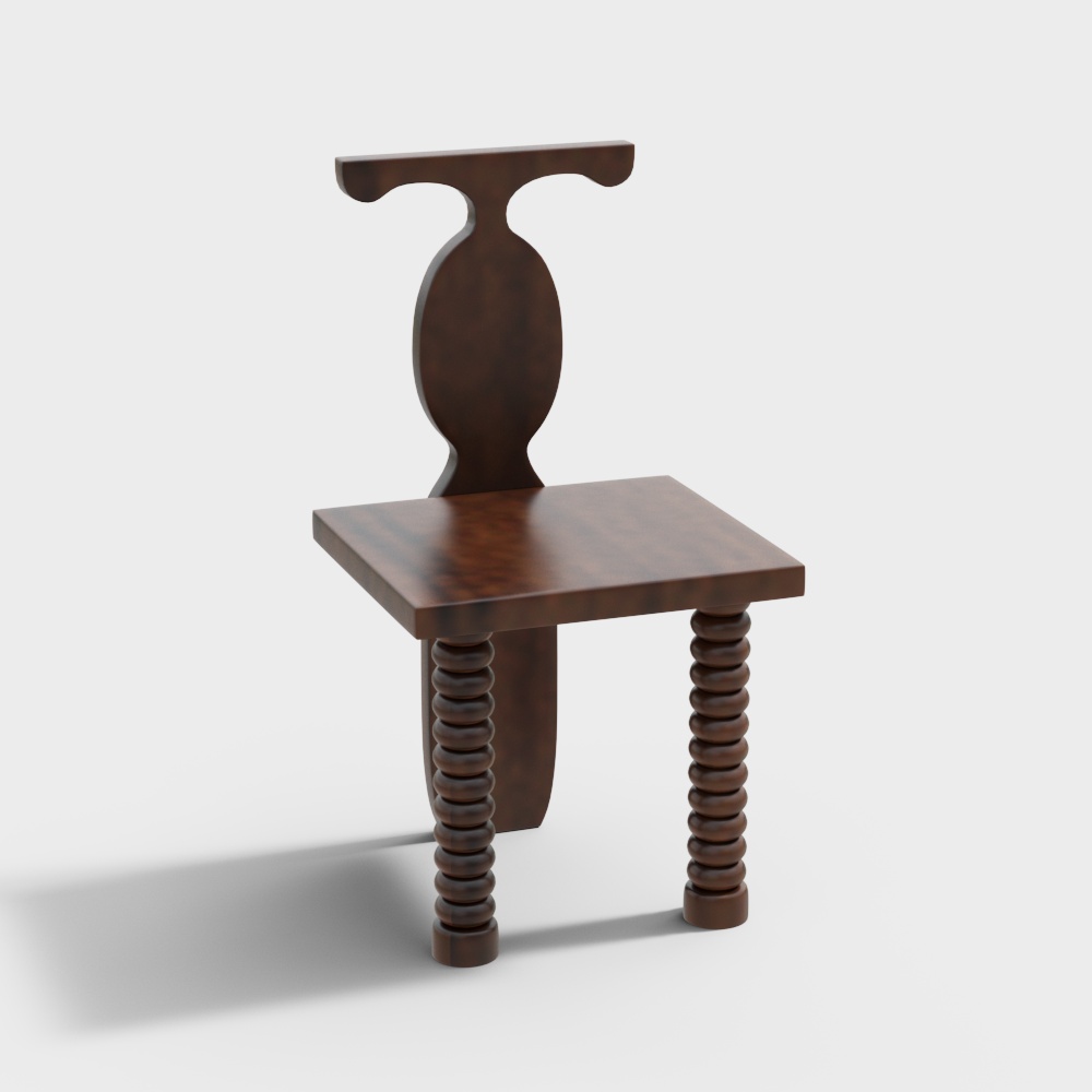 Vintage Wooden Chair 3D model