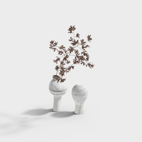 Elegant 3D Ceramic Vase Model - Minimalist Design